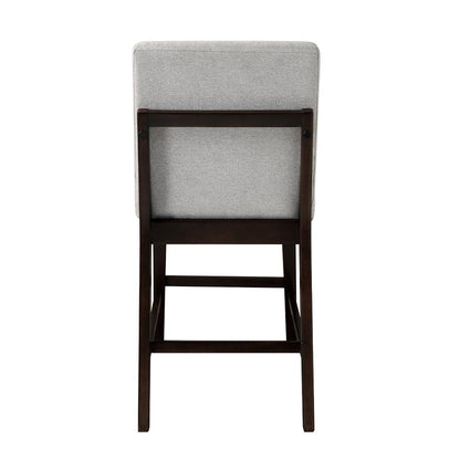 ACME Furniture - Edwyn Counter Height Chair (Set of 2) - Gray Fabric & Brown Finish - DN03256 veiw 3