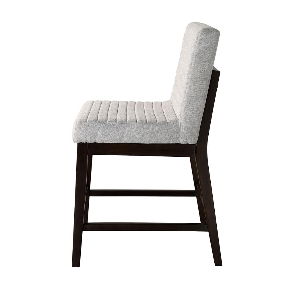 ACME Furniture - Edwyn Counter Height Chair (Set of 2) - Gray Fabric & Brown Finish - DN03256 veiw 4