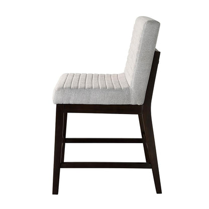 ACME Furniture - Edwyn Counter Height Chair (Set of 2) - Gray Fabric & Brown Finish - DN03256 veiw 4