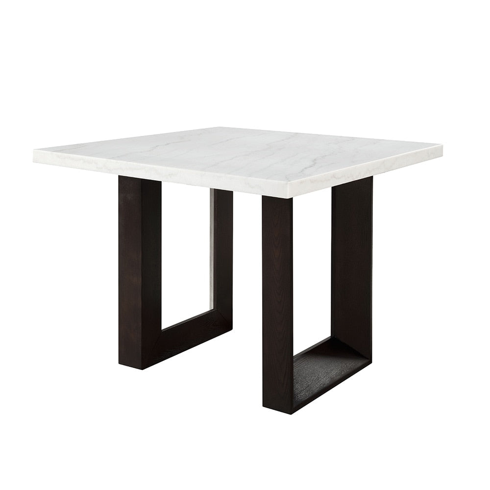 ACME Furniture - Edwyn Counter Height Table - White Natural Marble Top & Brown Finish - DN03255 veiw 1
