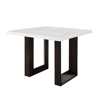 ACME Furniture - Edwyn Counter Height Table - White Natural Marble Top & Brown Finish - DN03255 veiw 1