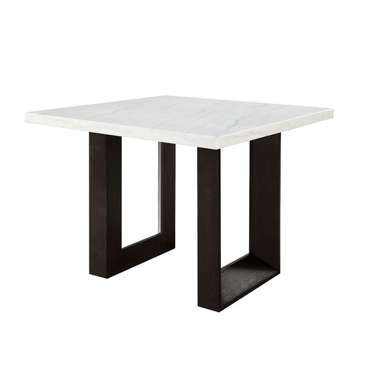 ACME Furniture - Edwyn Counter Height Table - White Natural Marble Top & Brown Finish - DN03255 veiw 1