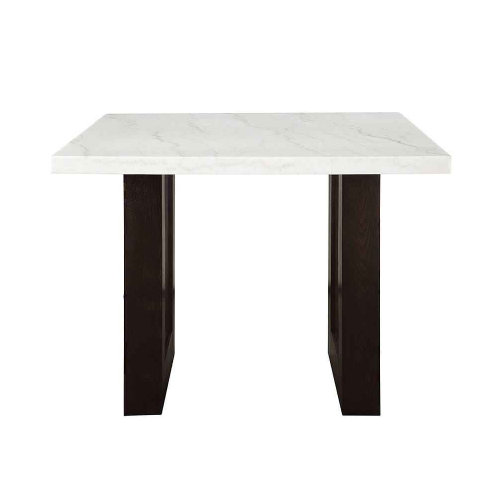 ACME Furniture - Edwyn Counter Height Table - White Natural Marble Top & Brown Finish - DN03255 veiw 2