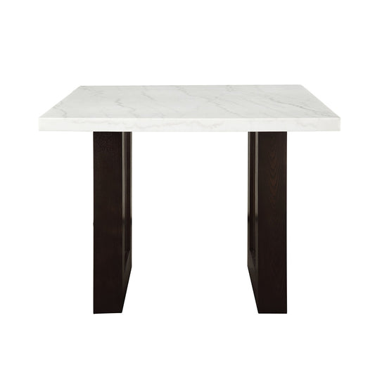 ACME Furniture - Edwyn Counter Height Table - White Natural Marble Top & Brown Finish - DN03255 veiw 2