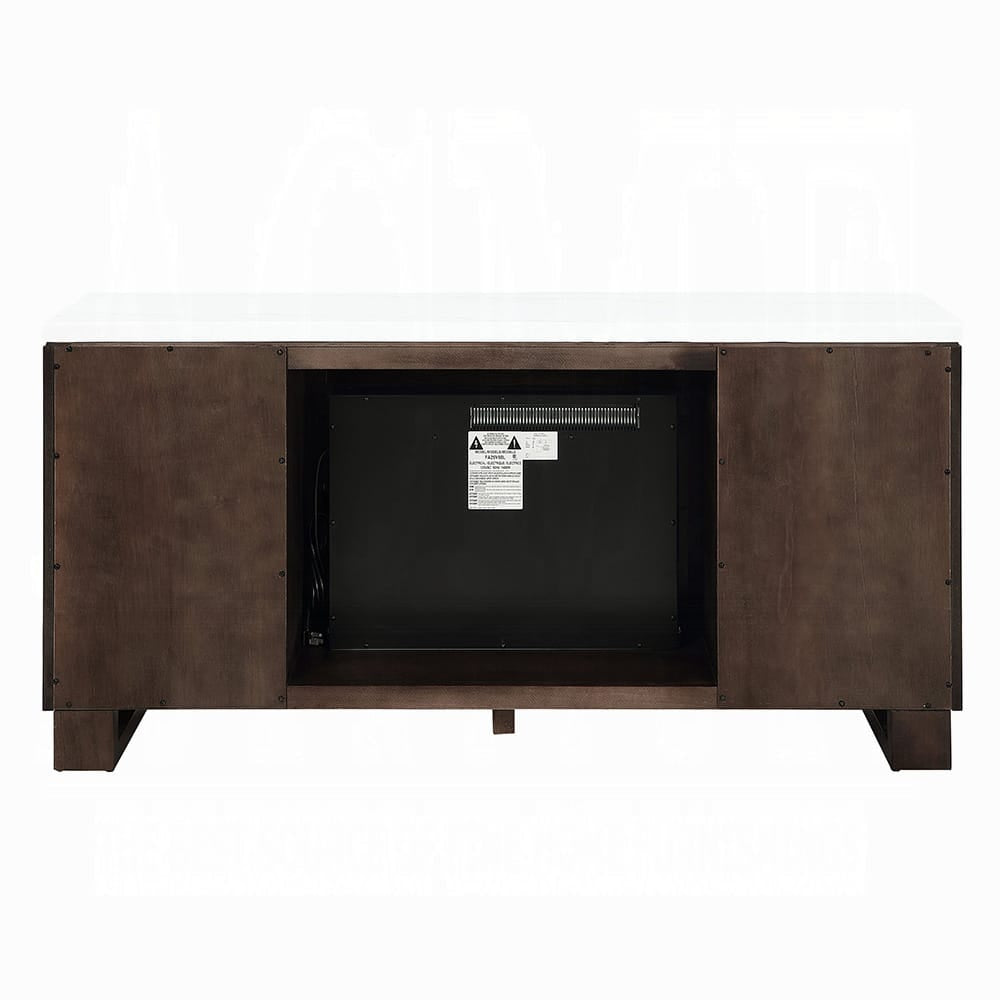 ACME Furniture - Edwyn - Server w/Natural Marble Top & Fireplace - Natural Marble Top & Espresso  - DN03199 view 5