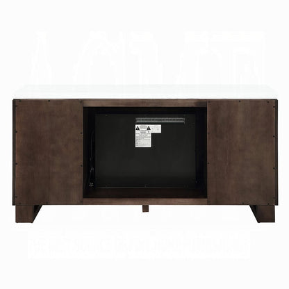 ACME Furniture - Edwyn - Server w/Natural Marble Top & Fireplace - Natural Marble Top & Espresso  - DN03199 view 5