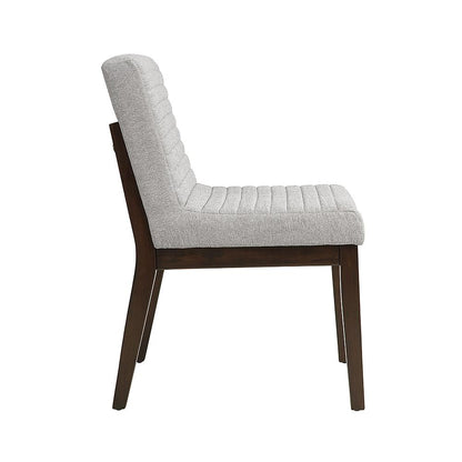 ACME Furniture - Edwyn Side Chair (Set of 2) - Gray Fabric & Brown Finish - DN03931 view 3