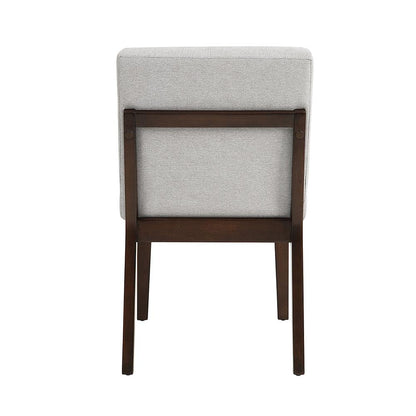 ACME Furniture - Edwyn Side Chair (Set of 2) - Gray Fabric & Brown Finish - DN03931 view 4