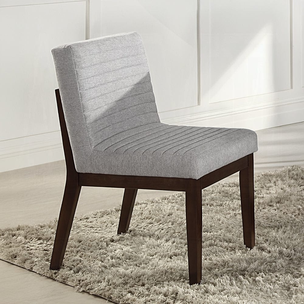 ACME Furniture - Edwyn Side Chair (Set of 2) - Gray Fabric & Brown Finish - DN03931 view 6