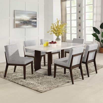 ACME Furniture - Edwyn Side Chair (Set of 2) - Gray Fabric & Brown Finish - DN03931 view 7
