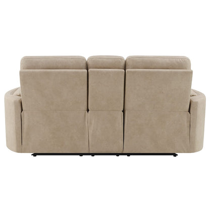ACME Furniture - Elison - Motion Loveseat w/Console - Dark Beige Polish Microfiber - LV05401 view 5
