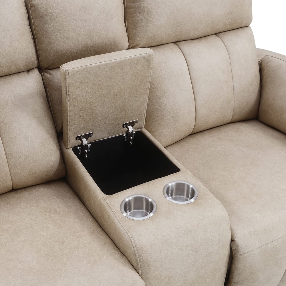 ACME Furniture - Elison - Motion Loveseat w/Console - Dark Beige Polish Microfiber - LV05401 view 6