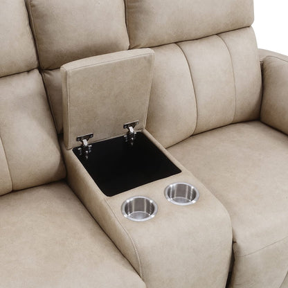 ACME Furniture - Elison - Motion Loveseat w/Console - Dark Beige Polish Microfiber - LV05401 view 6