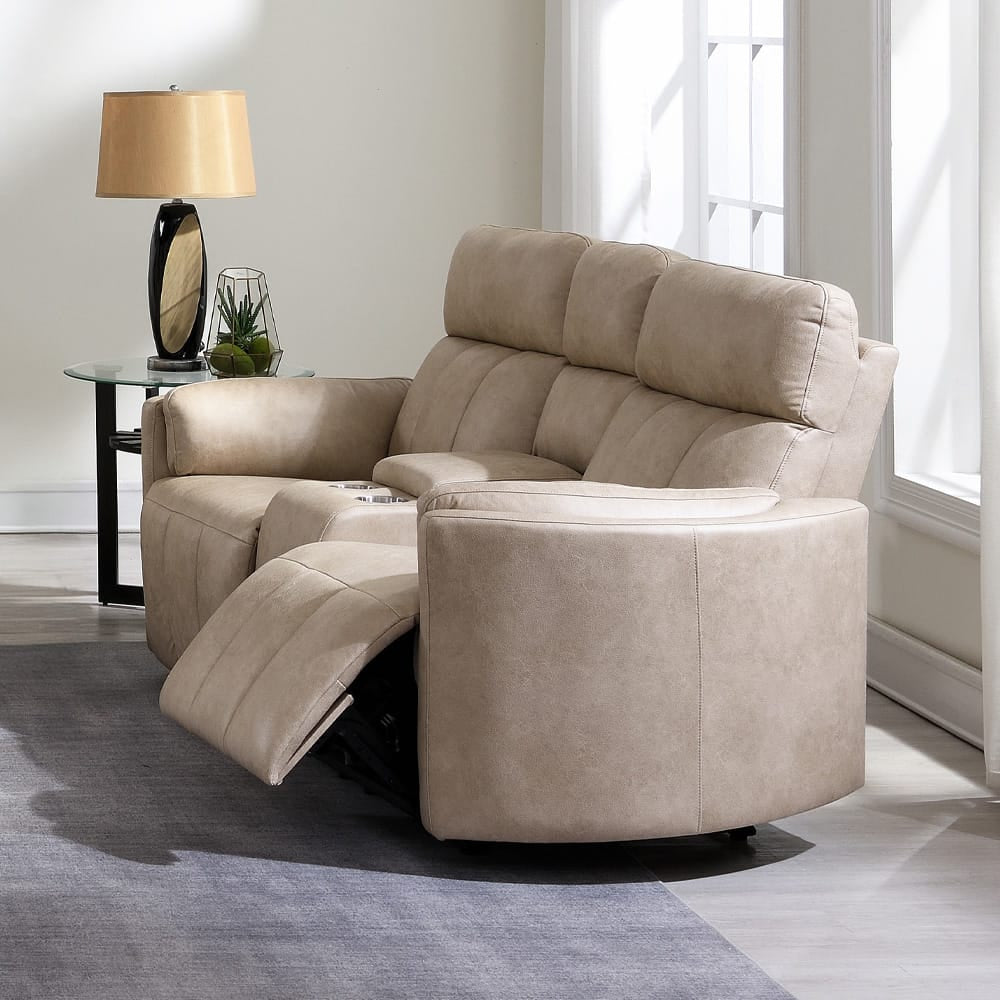 ACME Furniture - Elison - Motion Loveseat w/Console - Dark Beige Polish Microfiber - LV05401 view 8