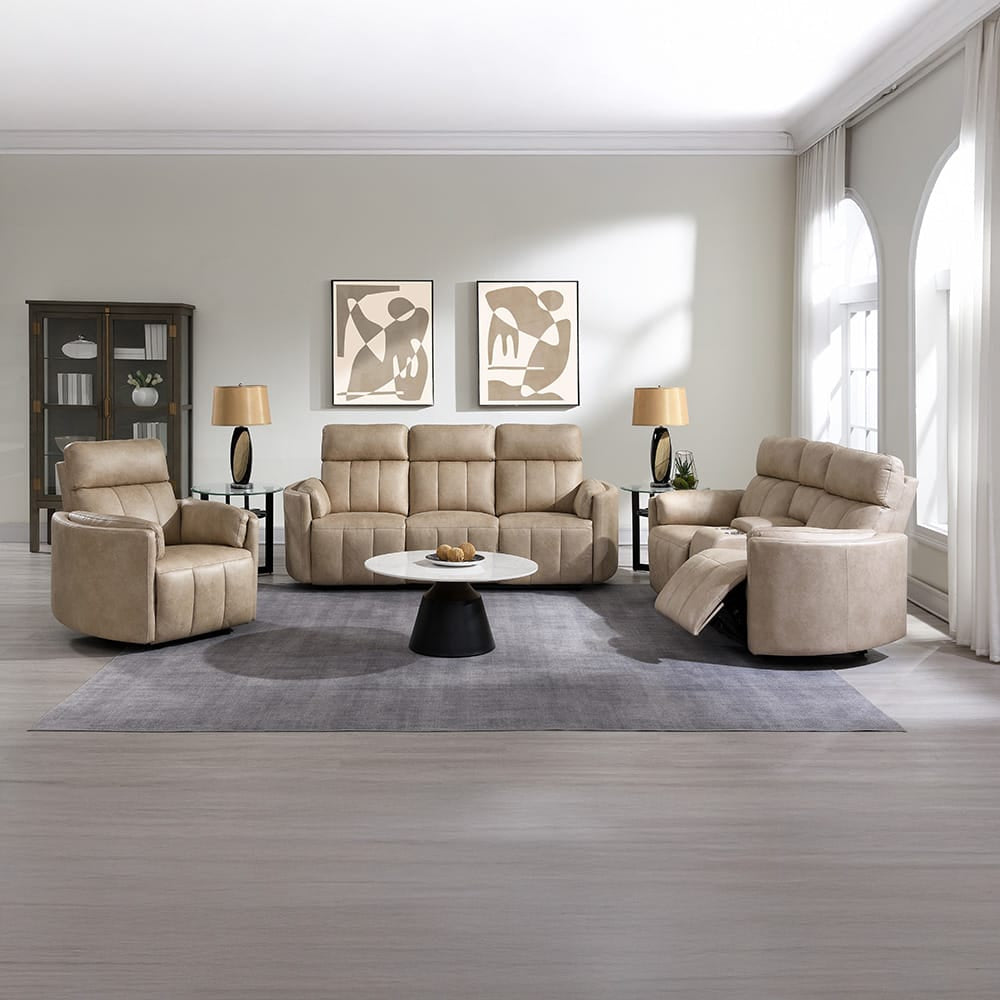 ACME Furniture - Elison - Motion Loveseat w/Console - Dark Beige Polish Microfiber - LV05401 view 10