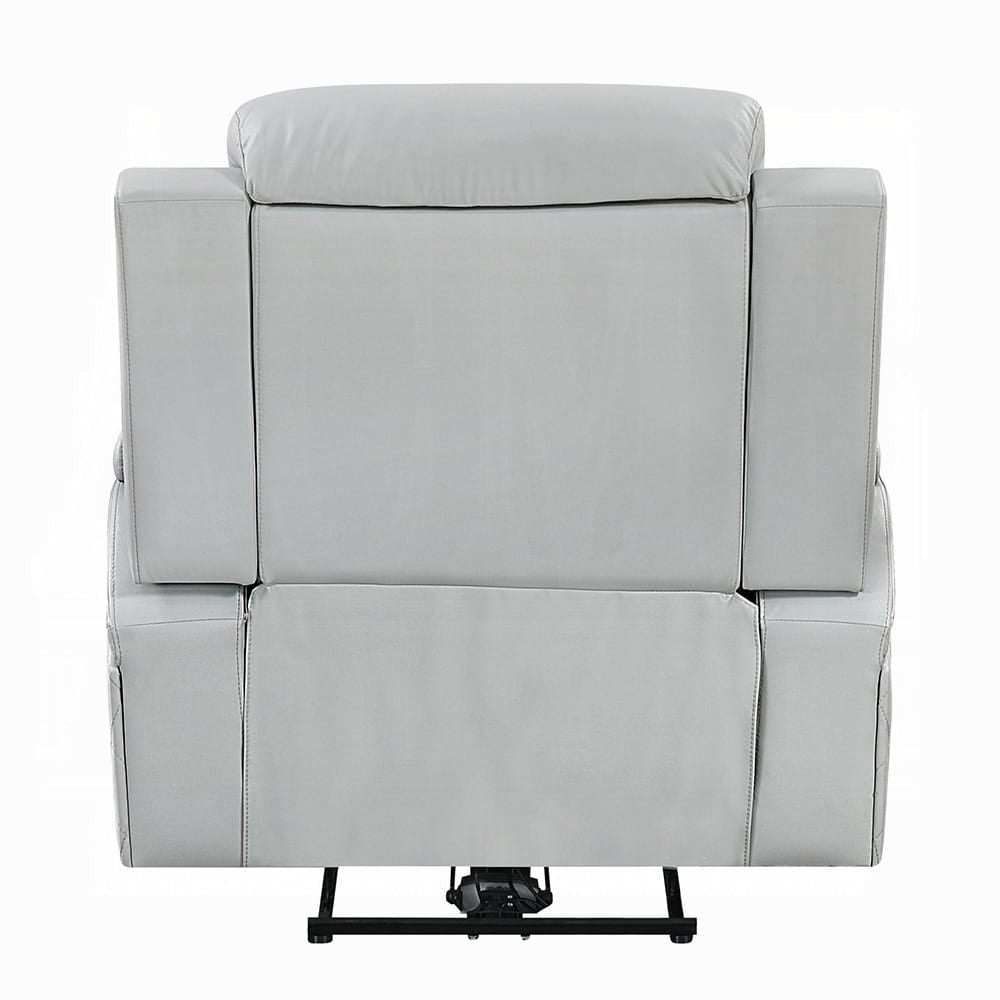 ACME Furniture - Elonzo - Power Motion Recliner w w/LED, Power Headrest & Speaker - Light Gray Synthetic Leather - LV05902 view 4