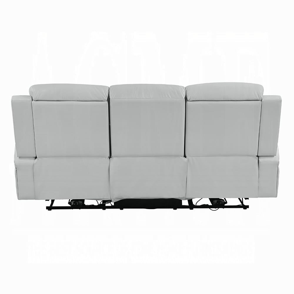 ACME Furniture - Elonzo - Power Motion Sofa w/LED, Power Headrest & Speaker - Light Gray Synthetic Leather - LV05900 view 4