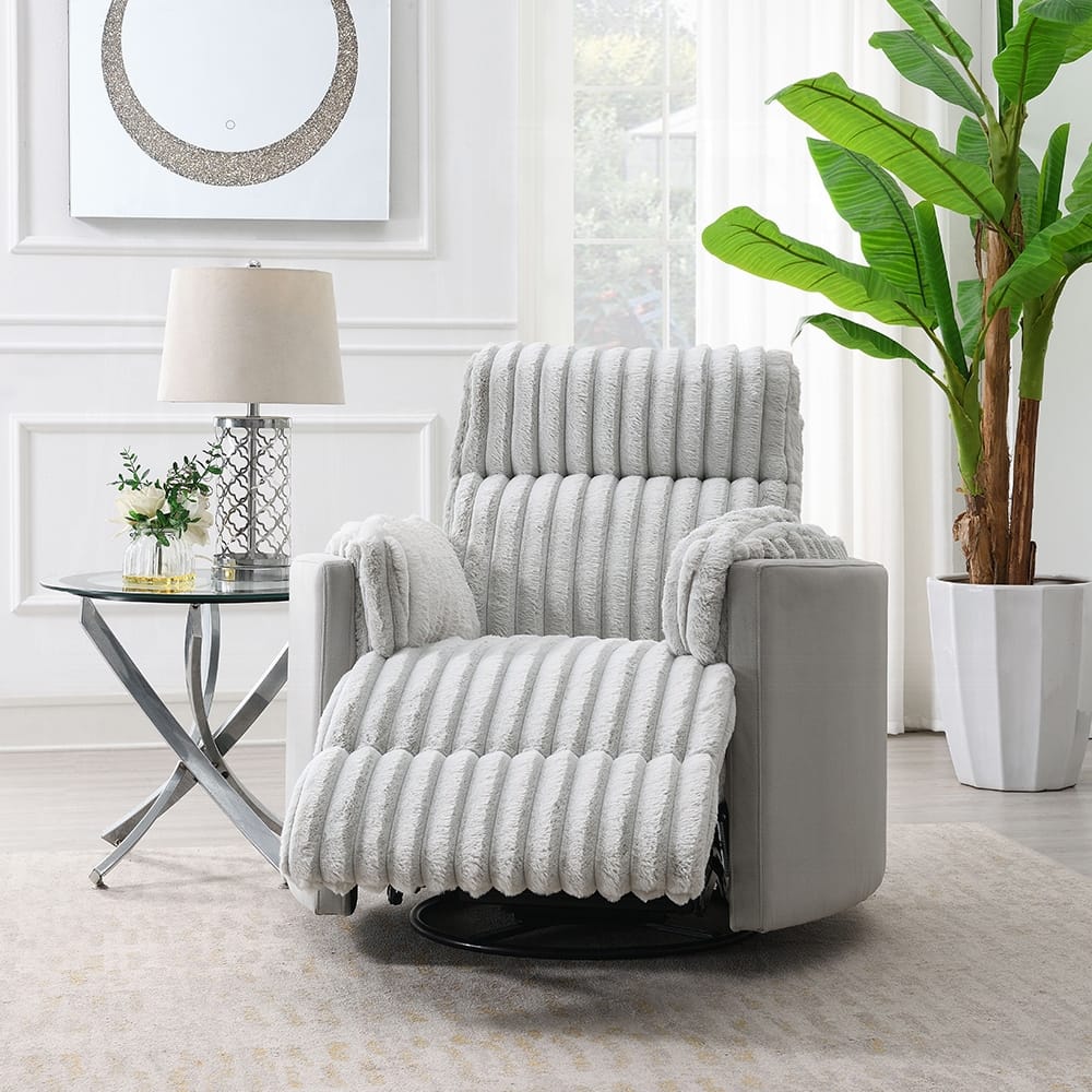 ACME Furniture - Emee Glider Recliner W/Swivel - Gray Corduroy - LV04640 view 6