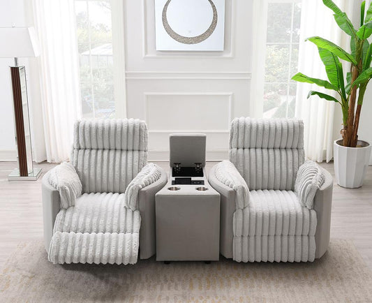 ACME Furniture - Emee Glider Recliner W/Swivel - Gray Corduroy - LV04640 veiw 2