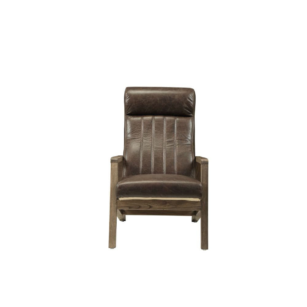 ACME Furniture - Emint - Accent Chair - Distress Chocolate Top Grain Leather - 59534 view 2