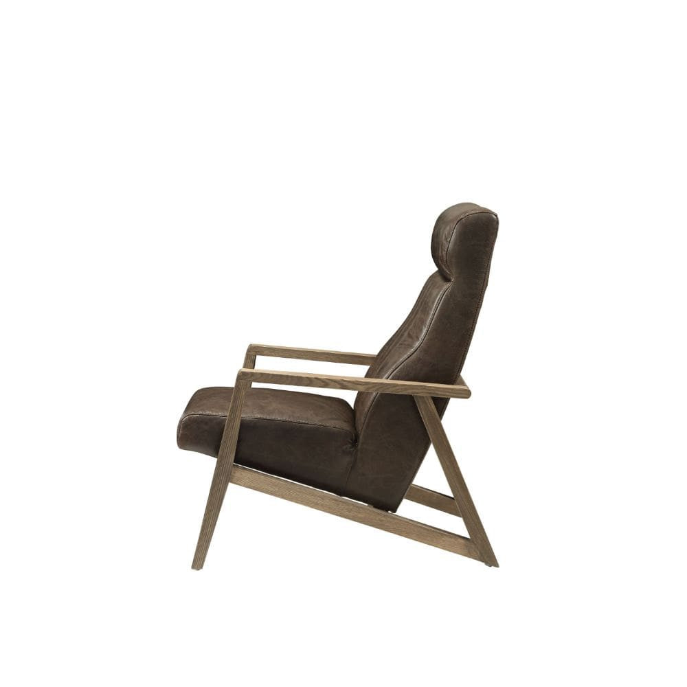 ACME Furniture - Emint - Accent Chair - Distress Chocolate Top Grain Leather - 59534 view 3