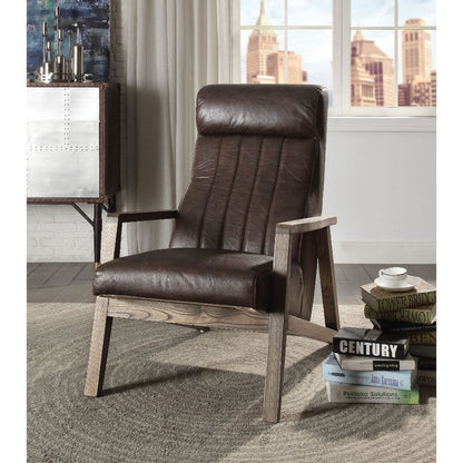 ACME Furniture - Emint - Accent Chair - Distress Chocolate Top Grain Leather - 59534 view 6