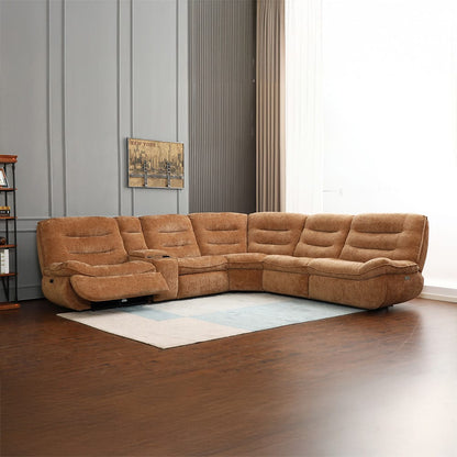 ACME Furniture - Emmy - Power Motion Sectional Sofa w/USB Port - Orange Chenille - LV04650 view 2