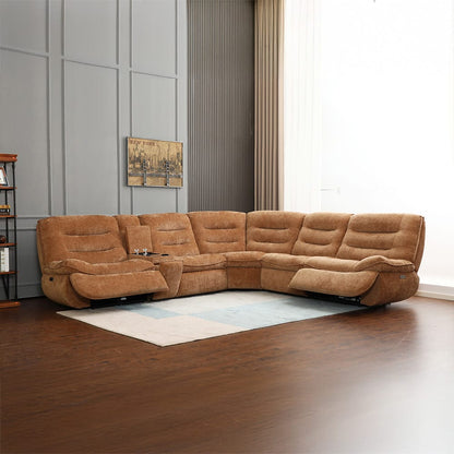 ACME Furniture - Emmy - Power Motion Sectional Sofa w/USB Port - Orange Chenille - LV04650 view 4