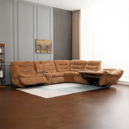 ACME Furniture - Emmy - Power Motion Sectional Sofa w/USB Port - Orange Chenille - LV04650 view 5