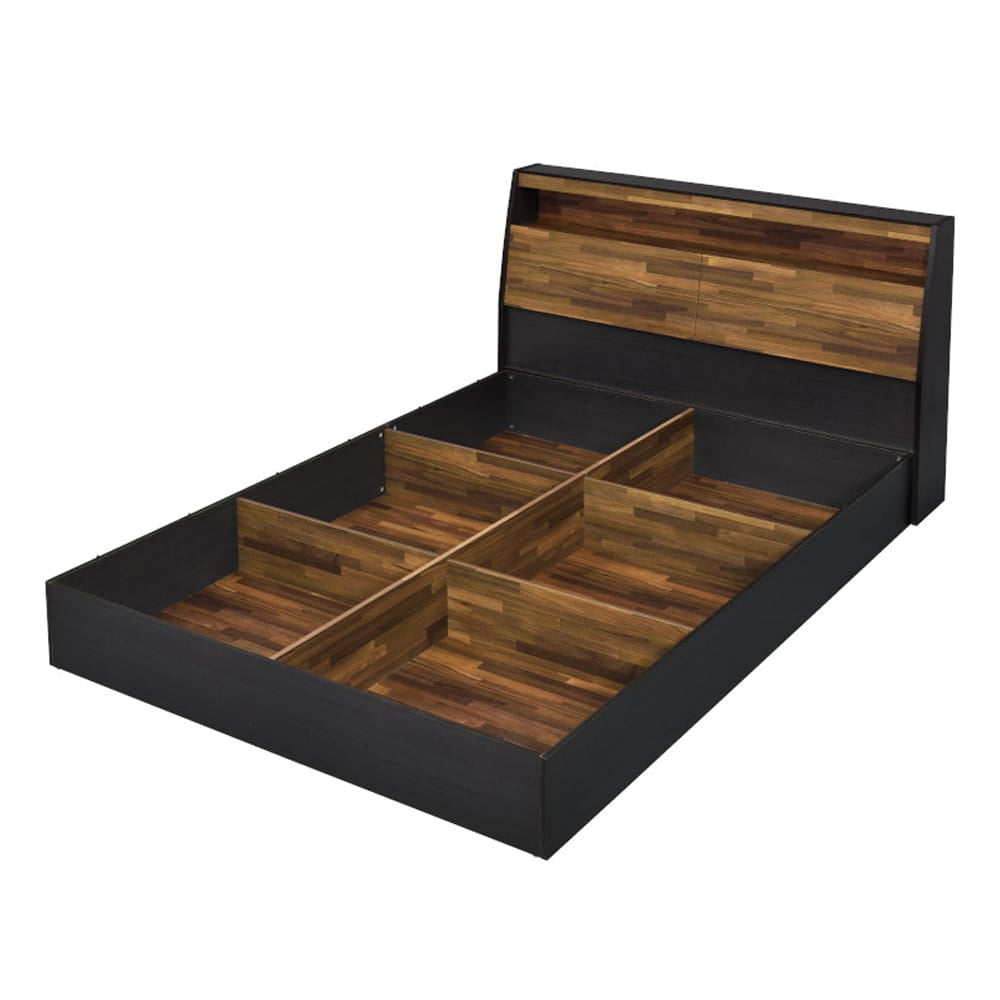 ACME Furniture - Eos - Queen Bed w/Storage - Walnut & Black Finish - BD00545Q view 4