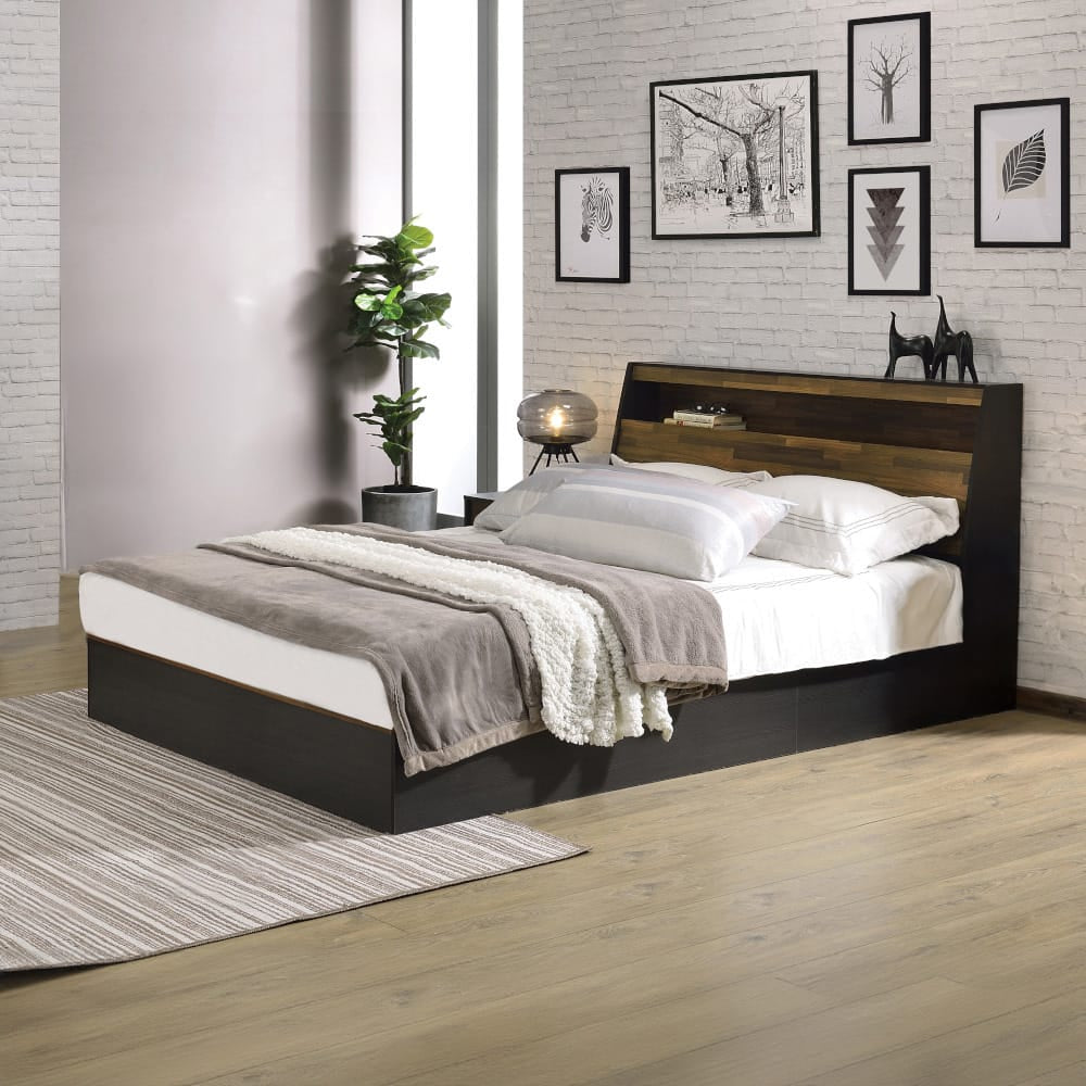 ACME Furniture - Eos - Queen Bed w/Storage - Walnut & Black Finish - BD00545Q view 6
