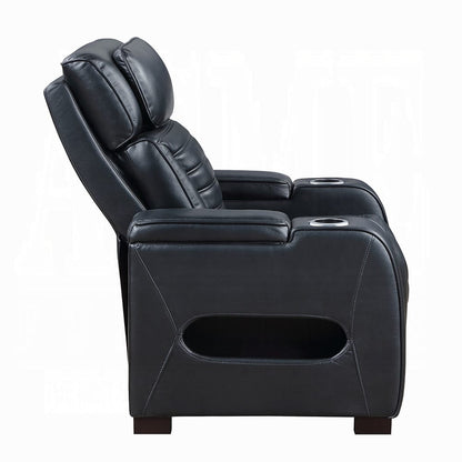 ACME Furniture - Ephron - Power Motion Recliner W/Power Headrest & LED  - Black Leather Air - LV06082 view 3