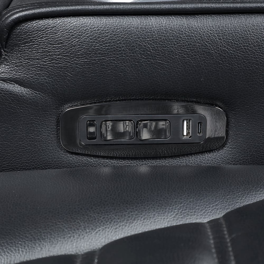 ACME Furniture - Ephron - Power Motion Recliner W/Power Headrest & LED  - Black Leather Air - LV06082 view 6