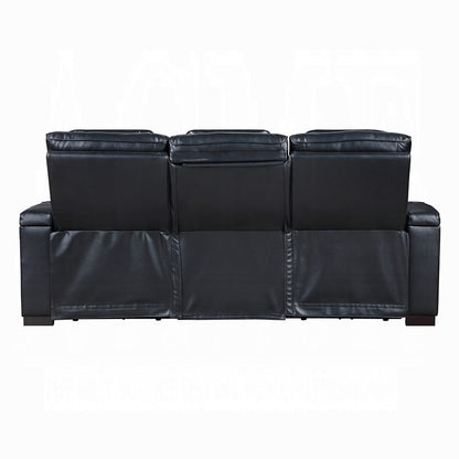 ACME Furniture - Ephron - Power Motion Sofa W/Dropdown Table, Wireless Charging, Reading Light, Power Headrests & LED - Black Leather Air - LV06080 view 4