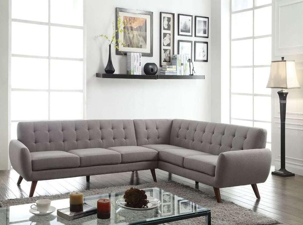 ACME Furniture - Essick - Sectional Sofa - Light Gray Linen - 52765 view 2