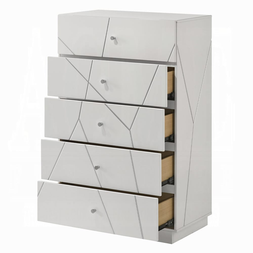 ACME Furniture - Esther - Chest -  White & Silver High Gloss - BD05886 view 3
