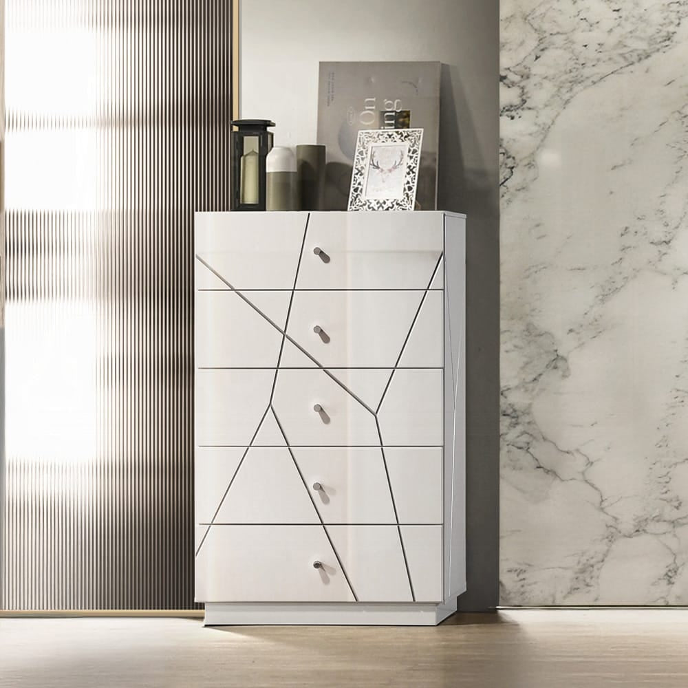 ACME Furniture - Esther - Chest -  White & Silver High Gloss - BD05886 view 4