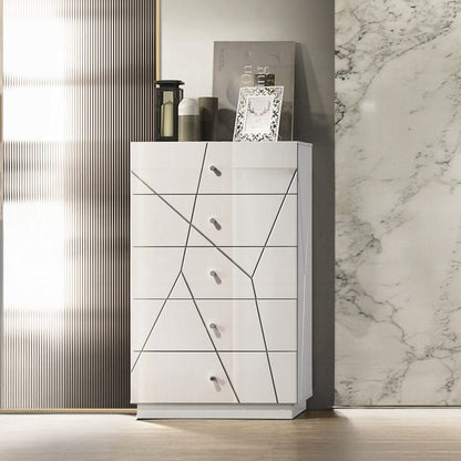 ACME Furniture - Esther - Chest -  White & Silver High Gloss - BD05886 view 4