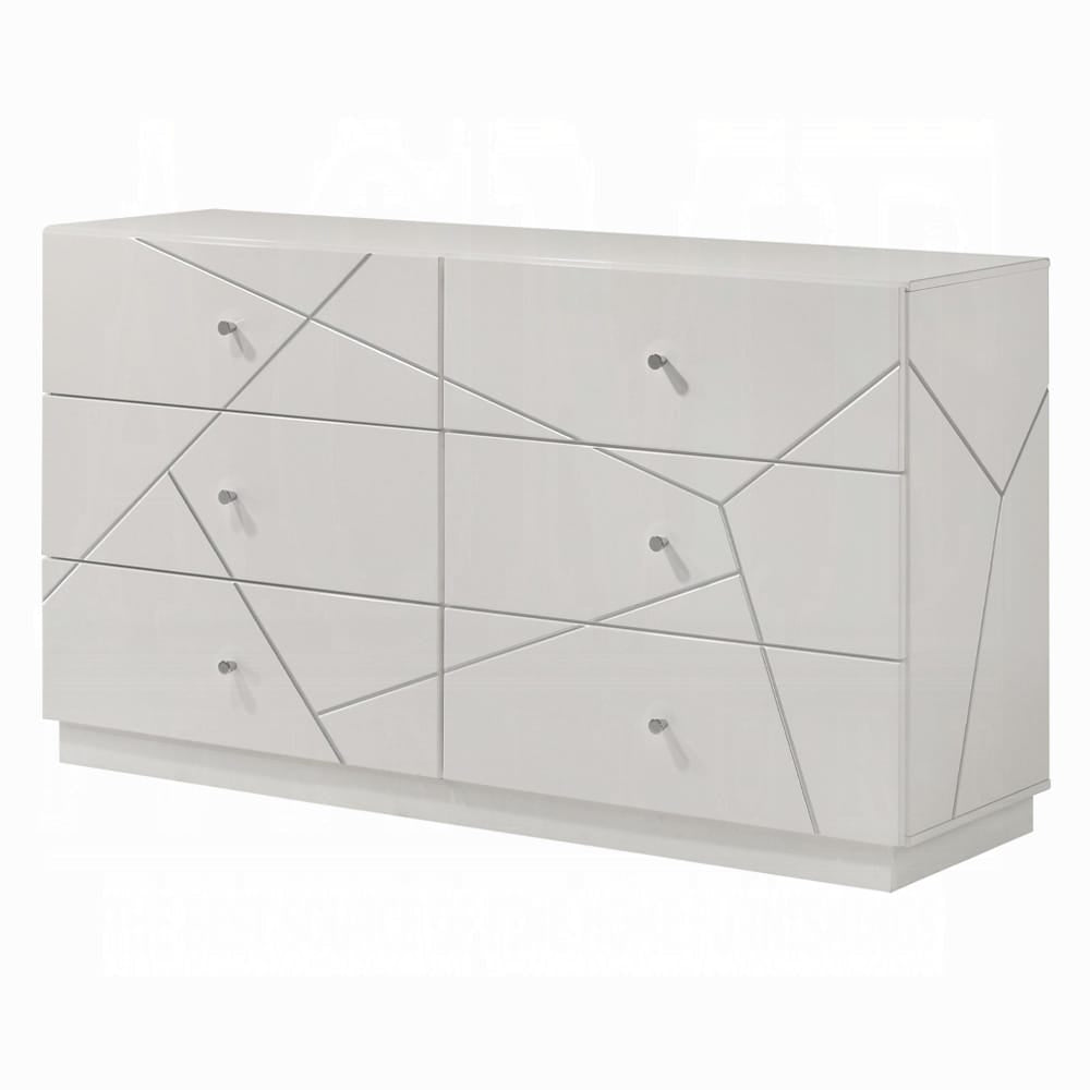 ACME Furniture - Esther - Dresser -  White & Silver High Gloss - BD05885 view 1