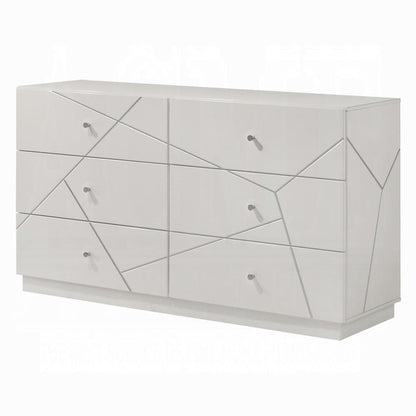 ACME Furniture - Esther - Dresser -  White & Silver High Gloss - BD05885 view 1