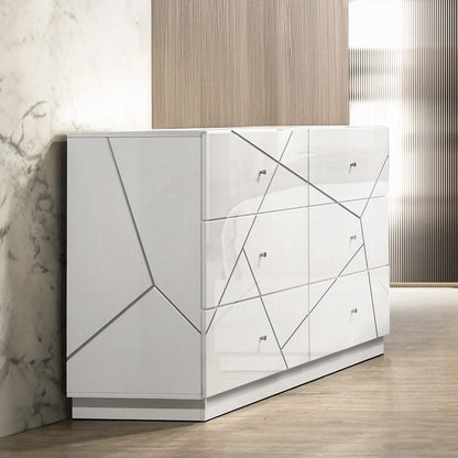ACME Furniture - Esther - Dresser -  White & Silver High Gloss - BD05885 view 4