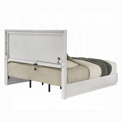 ACME Furniture - Esther - Eastern King Bed w/LED -  White & Silver High Gloss - BD05881EK view 4