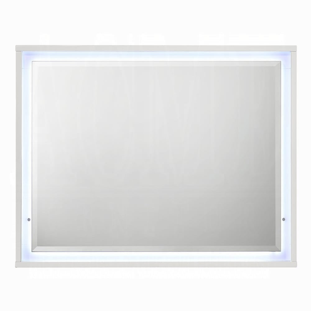 ACME Furniture - Esther - Mirror w/LED -  White & Silver High Gloss - BD05884 view 1