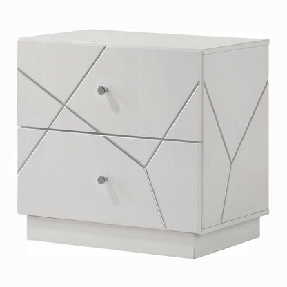 ACME Furniture - Esther - Nightstand -  White & Silver High Gloss - BD05883 view 1