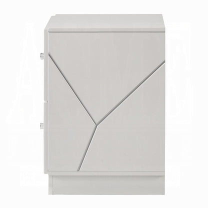 ACME Furniture - Esther - Nightstand -  White & Silver High Gloss - BD05883 view 3