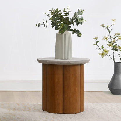 ACME Furniture - Evelyn End Table - Faux Concrete Top & Walnut Finish - LV03026 view 2