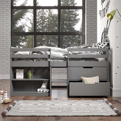 ACME Furniture - Fabiana - Twin Loft Bed w/Storage - Gray  - BD01375A view 3