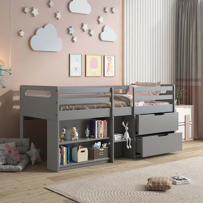 ACME Furniture - Fabiana - Twin Loft Bed w/Storage - Gray  - BD01375A view 6