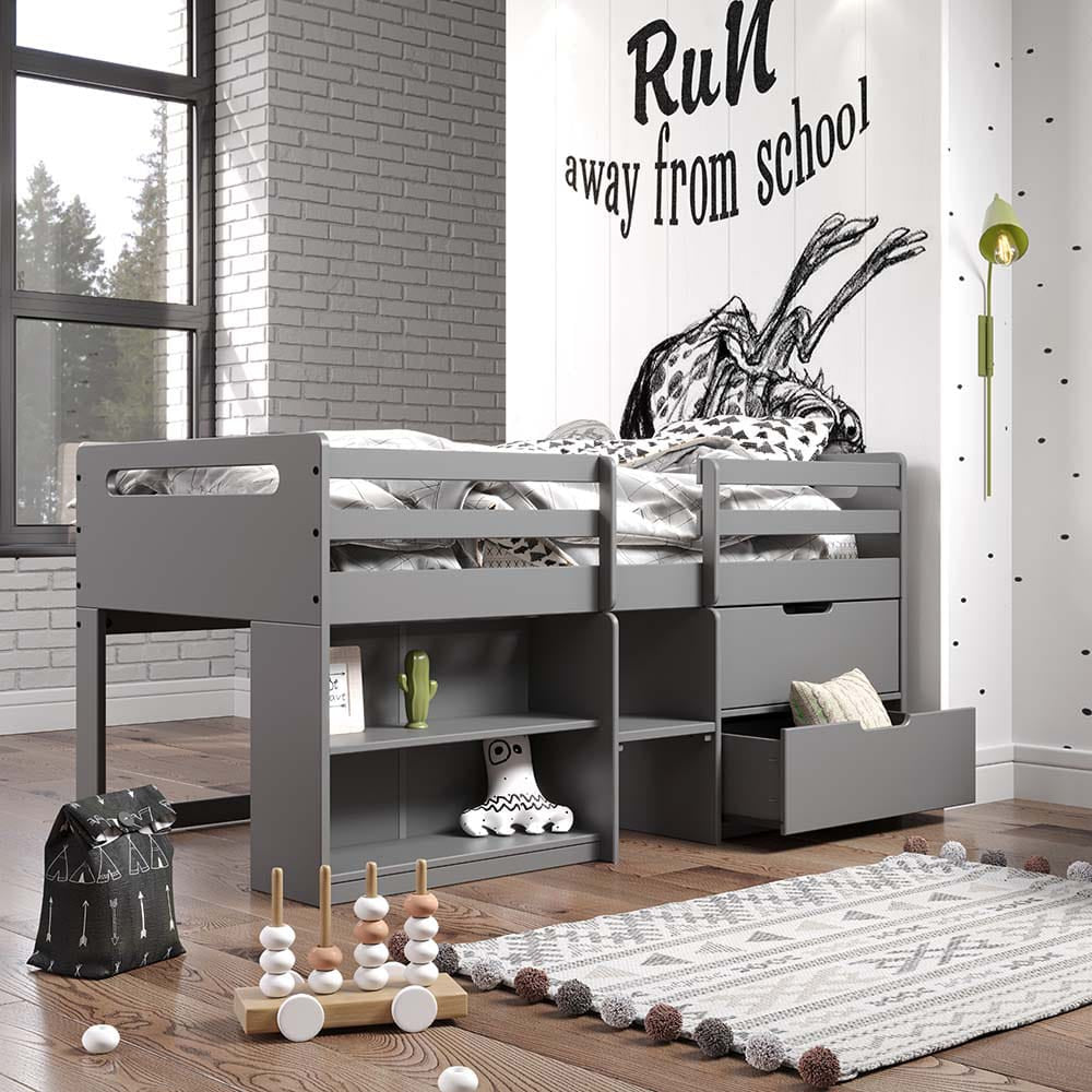 ACME Furniture - Fabiana - Twin Loft Bed w/Storage - Gray  - BD01375A view 7