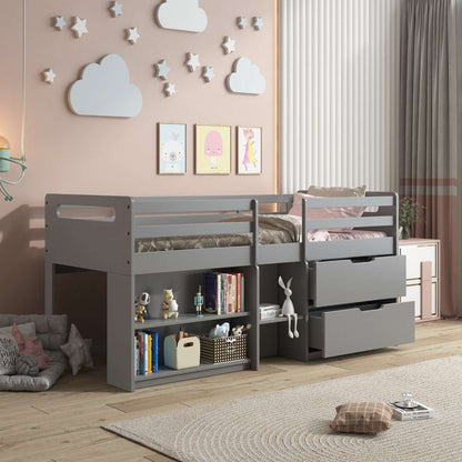 ACME Furniture - Fabiana Twin Loft Bed w/Storage - Gray - BD01375 view 4